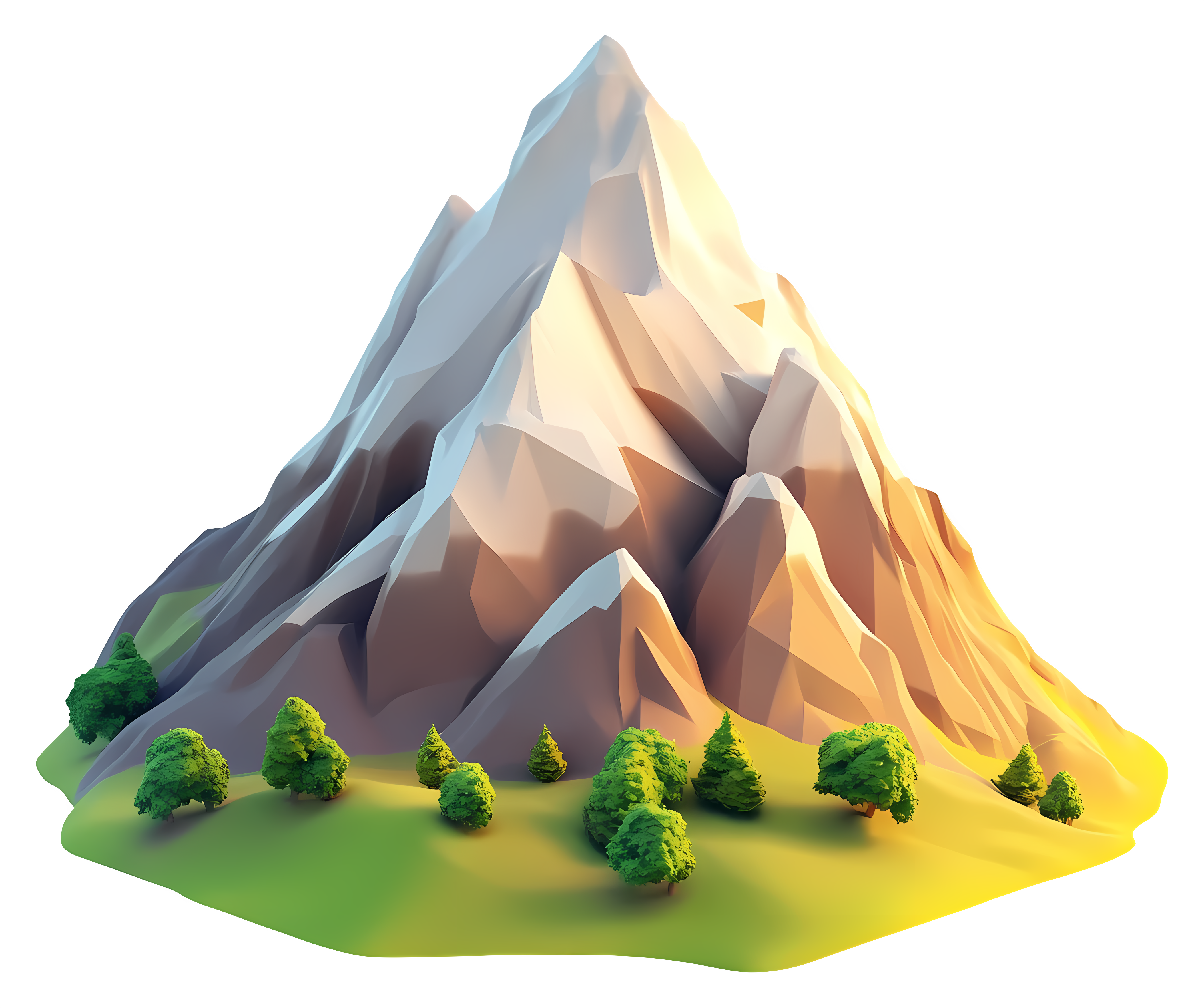 Stylized mountain landscape